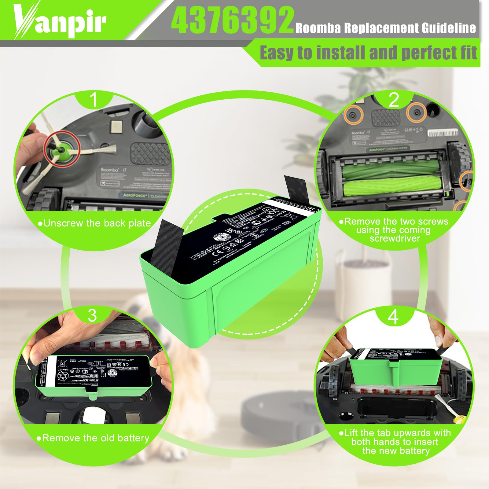 iRobot Roomba バッテリー Lithium Ion Battery Replacement for Roomba® | e & i series